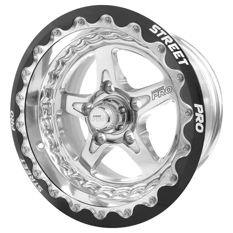 Street Pro Wheels Street Pro ll Convo Pro Wheel Polished Black Machined Bead Lock Style 15x8.5' For Holden For Chevrolet Bolt Circle 5 x 4.75'6 5.0' Back Space