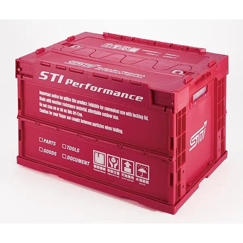 Subaru STI Genuine Folding Workshop Storage/Container 50 Litres - Cherry Red