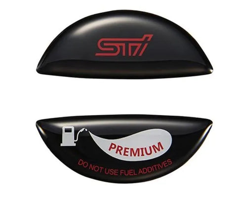STI Fuel Cap Sticker (Subaru) Black — fits Subaru Liberty Wagon GT Spec B