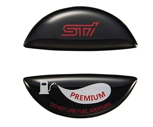 STI Fuel Cap Sticker (Subaru) Black — fits Subaru Liberty Wagon GT Spec B