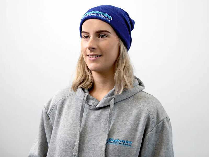 Superior Engineering Blue Beanie with White Outline Logo (Each)