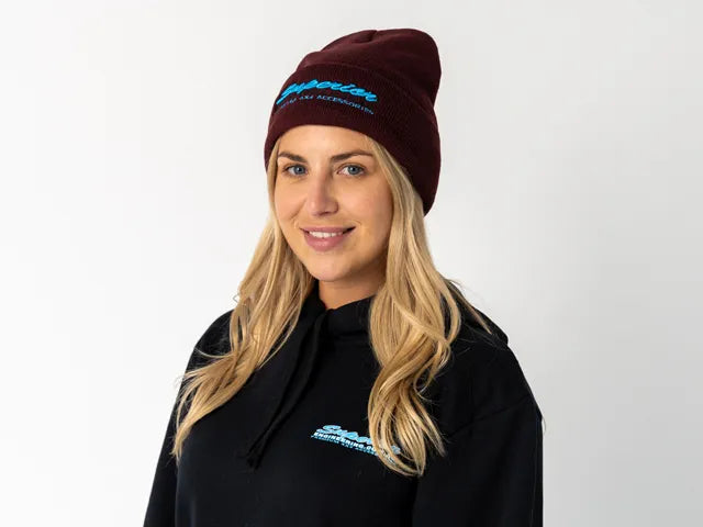 Superior Engineering Maroon Beanie with Black Outline Logo Each