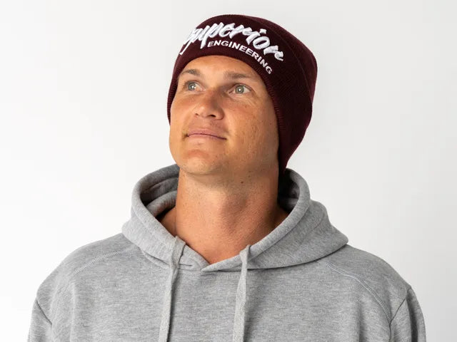 Superior Engineering Maroon Beanie with White Solid Logo Each