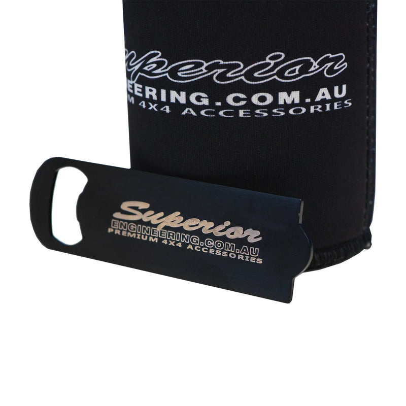 Superior Engineering Stubby Cooler with Bottle Opener