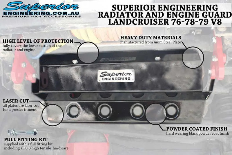 Superior Engineering Radiator Guard — Toyota LandCruiser 79 Series Single Cab (2007-16) V8