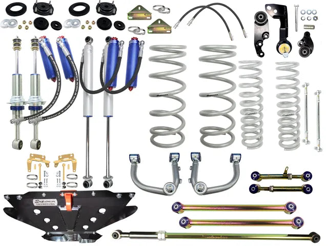 Superior Engineering Superior Remote Reservoir 2.0 4 Inch (100mm) Lift Kit — Toyota LandCruiser 300 Series (Kit) 60-80kg Acc 150kg Cons Ext Bump:Y Trans Guard:Y