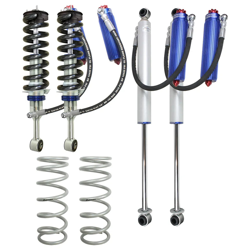 Superior Engineering Superior Remote Reservoir 2.0 2 Inch (50mm) Lift Kit — Toyota Prado 150 Series (Kit) No Acc 300kg to GVM Fr Res:Y