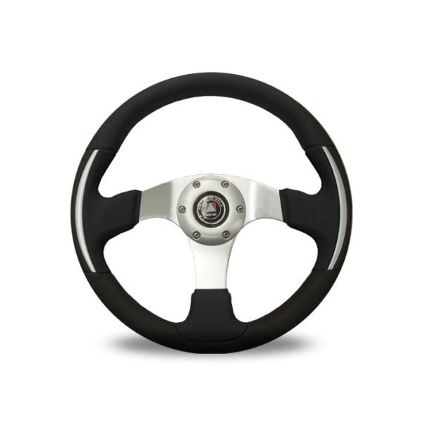 Autotecnica Racer III Leather Steering Wheel - Black