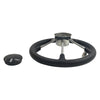 13-1/2'' Inch 5-Spoke Destroyer Style Boat Steering Wheel With Knob & Center Cap — image 4