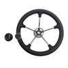 13-1/2'' Inch 5-Spoke Destroyer Style Boat Steering Wheel With Knob & Center Cap — image 1