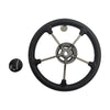 13-1/2'' Inch 5-Spoke Destroyer Style Boat Steering Wheel With Knob & Center Cap — image 2