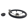 13-1/2'' Inch 5-Spoke Destroyer Style Boat Steering Wheel With Knob & Center Cap — image 3