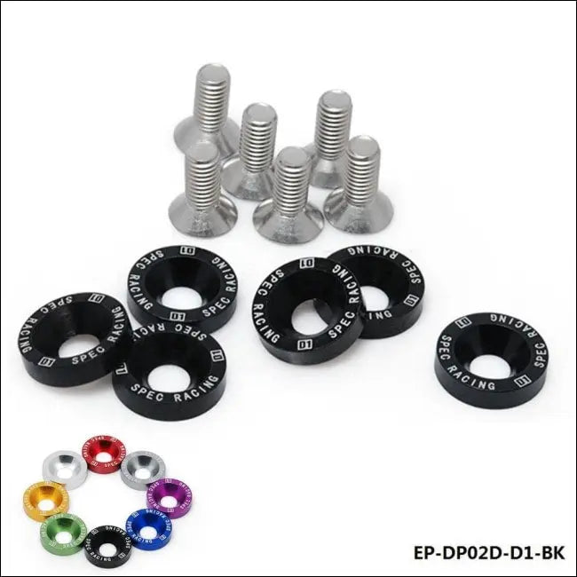 D1 Spec 6Pcs/Set M8 Hex Fasteners Fender Washer Bumper Engine Concave Screws JDM