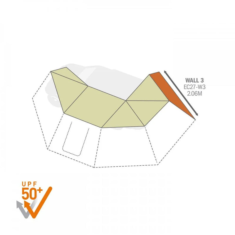 Darche Eclipse 270 Wall 3 - Aus Passenger Side suit 270deg Awning