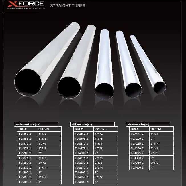 XForce 1.78" Tubing - 409 Raw Stainless Steel
