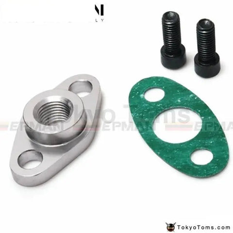 CNC Billet Turbo Oil Feed Flange 1/4 Restrictor Garrett T3/T4R Turbocharger
