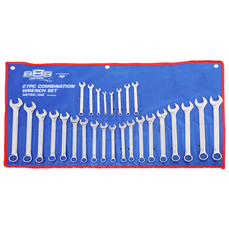 SP Tools Combination ROE Quad Drive Spanner Set - 15° Offset - Metric/SAE - 27pc