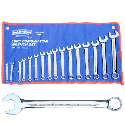 SP Tools Combination ROE Spanner Set - 888 Series - 15° Offset - Metric - 16pc