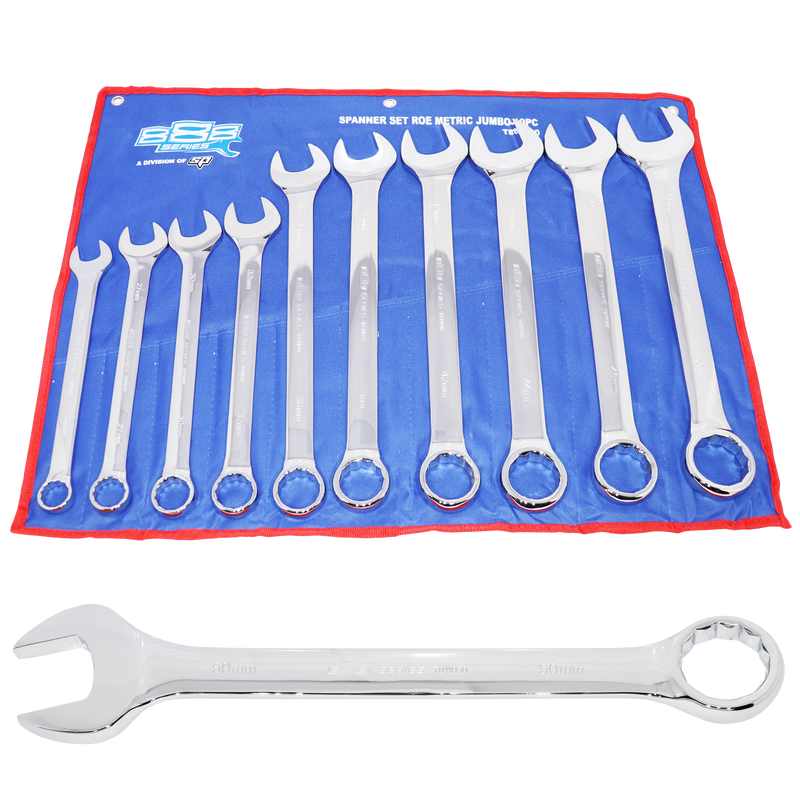 SP Tools Combination ROE Spanner Set - 888 Series - 15° Offset - Jumbo - Metric - 10pc