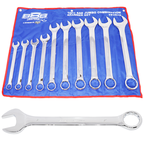 SP Tools Combination ROE Spanner Set - 888 Series - 15° Offset - Jumbo - SAE - 10pc
