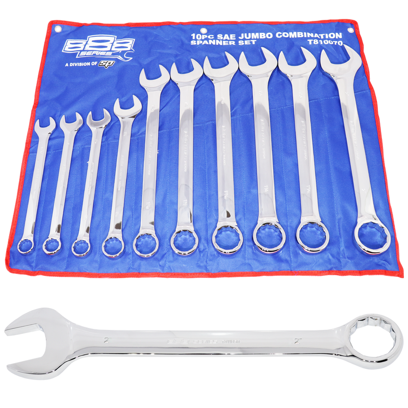 SP Tools Combination ROE Spanner Set - 888 Series - 15° Offset - Jumbo - SAE - 10pc
