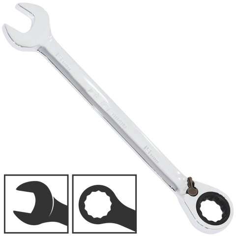 SP Tools Gear Drive ROE Spanner - 888 Series - Metric - 15° Offset - Individual, Size: 19mm