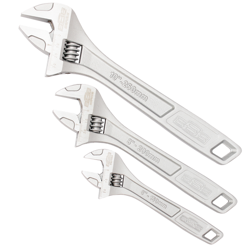 SP Tools Adjustable Wrench Set - 888 Series - Chrome - 3pc