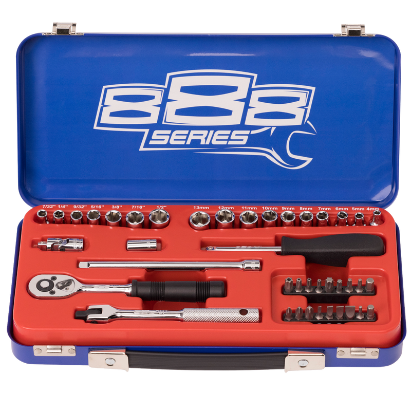 SP Tools 1/4" Drive Socket Set - 888 Series - Metric/SAE - 6pt - 41pc
