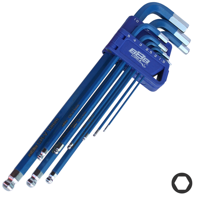 SP Tools Ball Drive Hex Key Set - Metric - Colour Coded - 888 Series - 9pc