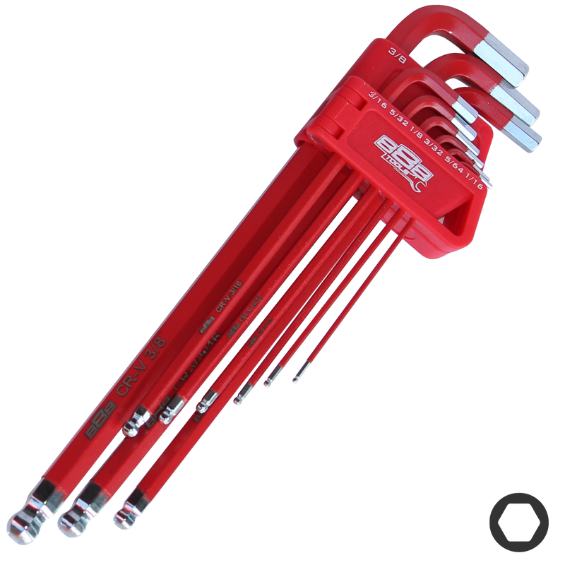 SP Tools Ball Drive Hex Key Set - SAE - Colour Coded - 888 Series - 9pc