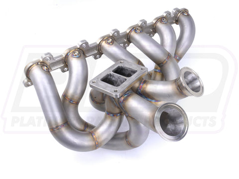 Platinum Racing Products Nissan TB48 Stainless Steel Turbo Manifold T6 Flange with twin 50MM/60MM wastegate flange'...