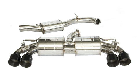 Invidia R400 Signature Edition Valved Turbo Back Exhaust with Round Black Tips (Golf R 17-20) — fits Volkswagen Golf R
