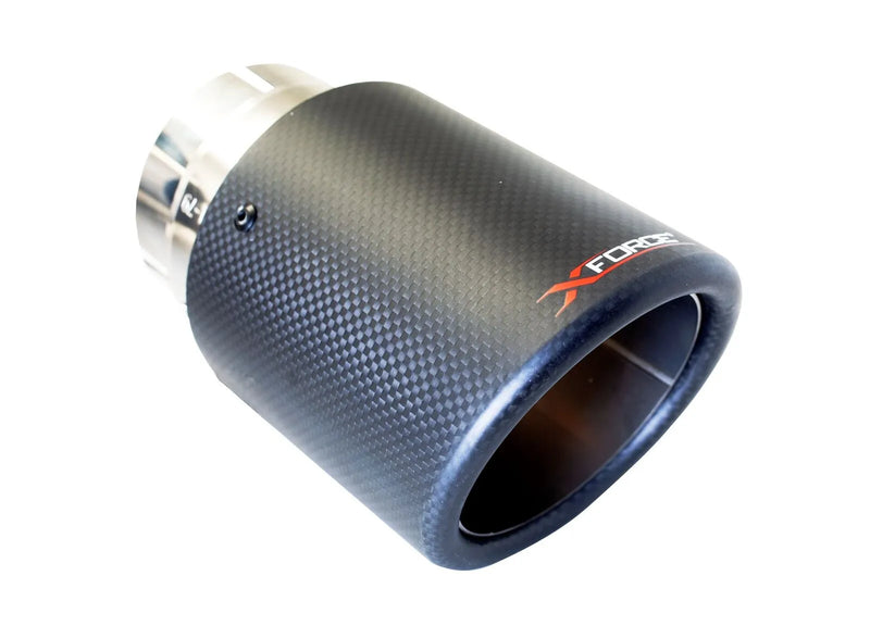 XForce Universal Tips - 2.5in Inlet/4in Round Angle-Cut Double Wall Tip