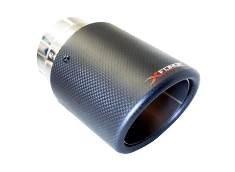 XForce 3in Inlet, 4in Round Angle-Cut Double Wall Tip