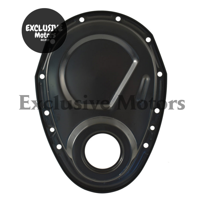 Chevy SBC 283 307 350 383 400 Timing Cover Black EDP Steel (1955-2002)