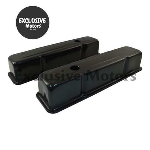 Chevy SBC 283 307 350 383 Tall Valve Covers Black Steel (1955-2003)