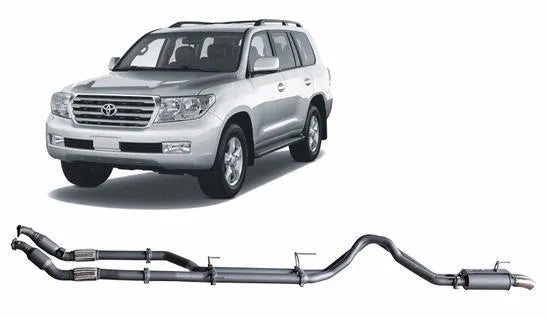 RedBack Exhausts RXD Twin Dump Pipe Back Exhaust System - Twin Cat w/Twin Mufflers (LandCruiser 200 Series 08-15)