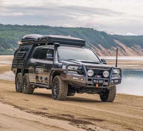 MSA 4x4 Towing Mirrors - Black, Electric, Indicators, Blind Spot (Landcruiser 200 Series)