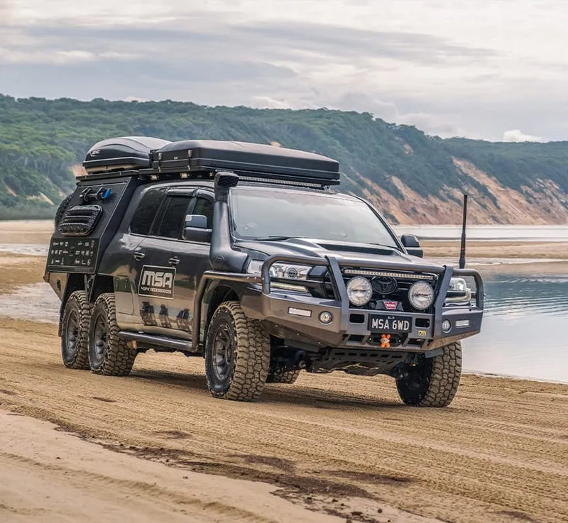 MSA 4x4 Towing Mirrors - Black, Electric, Indicators, Blind Spot (Landcruiser 200 Series)