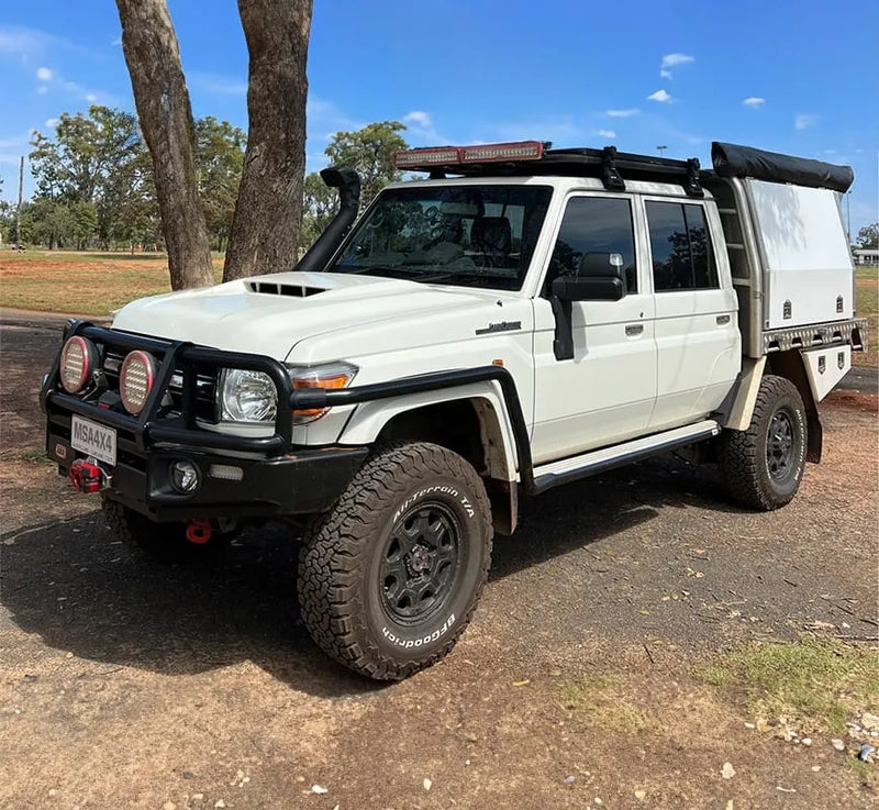 MSA 4x4 Towing Mirrors - Chrome, Electric Kit, Big Base, Indicators (Landcruiser 70-79 Series)