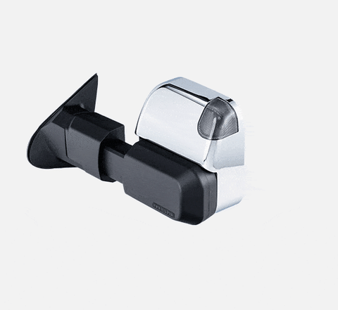 MSA 4x4 Power Fold Towing Mirrors - Electric, Indicators, Power Fold (D-Max 12-20/MU-X 13-21) - Chrome — fits Holde...