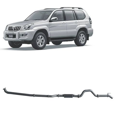 RedBack Exhausts 3" Extreme Duty Exhaust System (Prado 120 Series 10/02-10/06) — fits Toyota Landcruiser Prado 120...