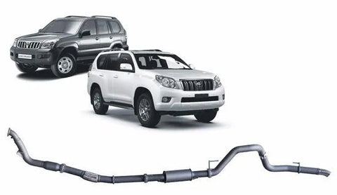 RedBack Exhausts RXD Turbo Back Exhaust System - Catted w/Large Muffler (Prado 120 06-09/150 09-15) — fits Toyota L...