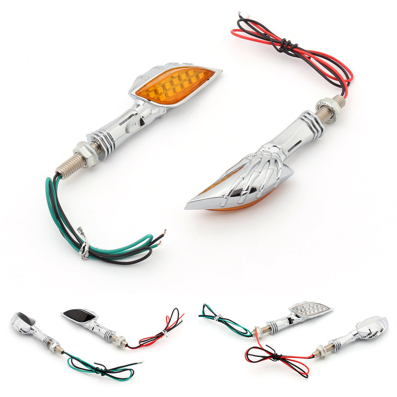 Universal Skeleton Hand LED Turn Signals Blinker Indicator 3 Color Generic