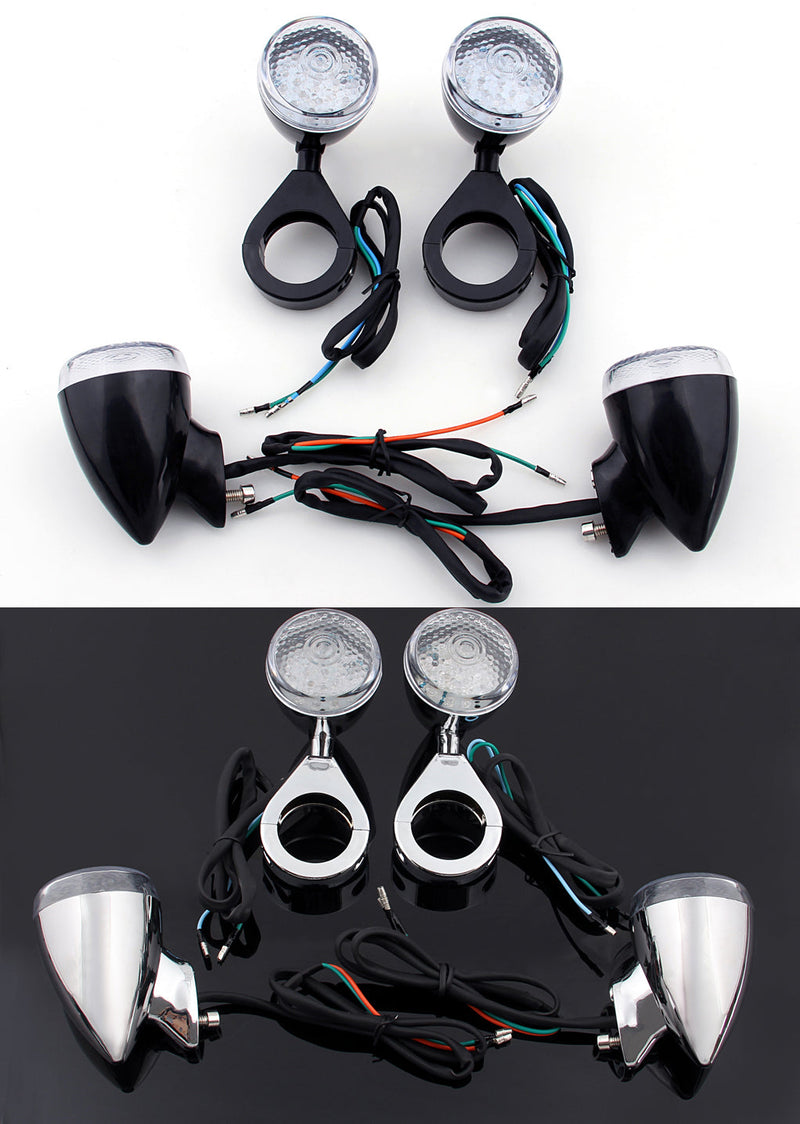 Harley Dyna Sportster Black Generic Turn Signal Light 41mm Relocation Clamp
