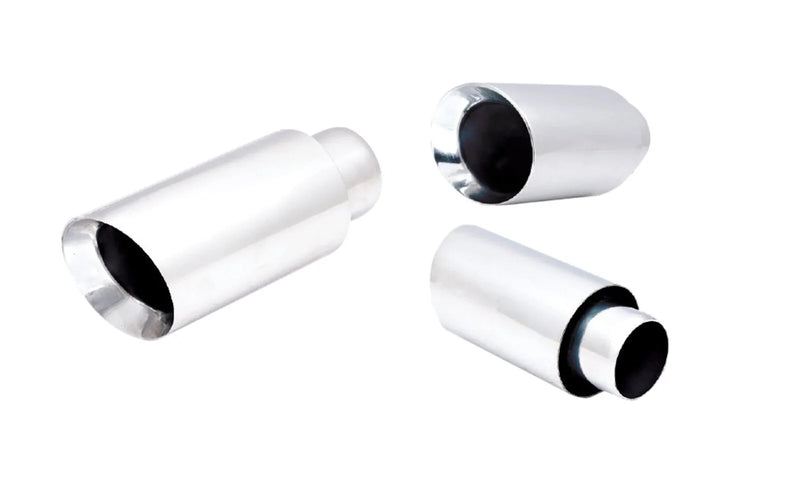 XForce 4in Round Double-Wall Angle-Cut Tip 2.5in Inlet,304 Stainless Steel