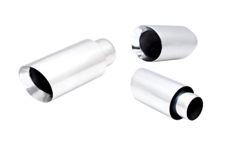 XForce 4.5in Round Double-Wall Angle-Cut Tip 2.5in Slip-Joint Inlet - 205mm,304 Stainless Steel
