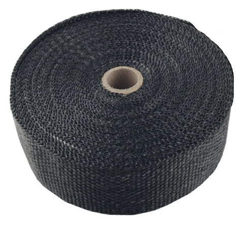 Torque Solution Fiberglass Exhaust Wrap - 1inx50ft, Black