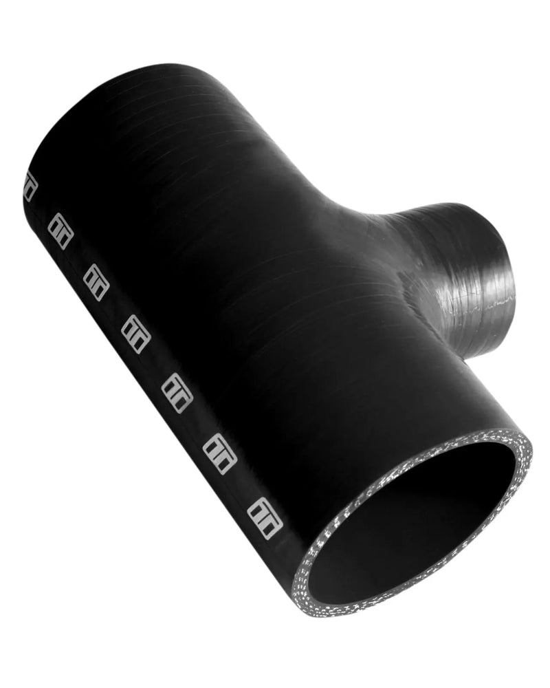 Turbosmart Silicone Hose Tee - Black, 3.00in/75mm - Spout 1.50in/38mm