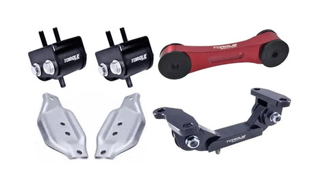 Torque Solution Engine, Transmission + Pitch Mount w/ Mount Plates (WRX 01-14/STi 2002+) Red — fits Subaru Impreza